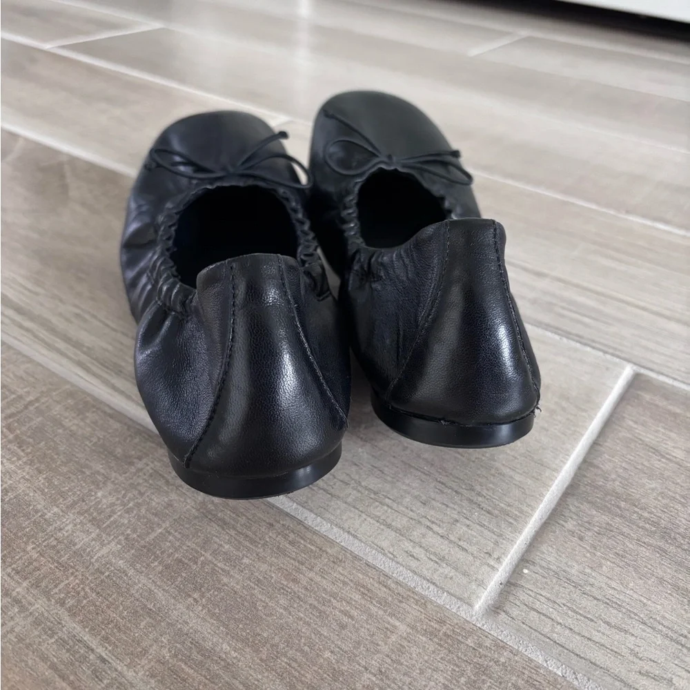 Massimo Dutti Black Leather Ballet Flats size 38 - Picture 6 of 6
